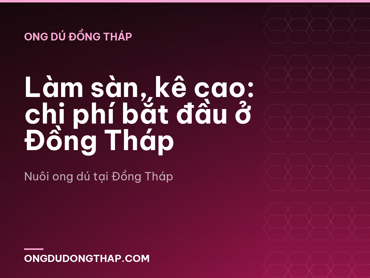 Làm sàn, kê cao: chi phí bắt đầu ở Đồng Tháp